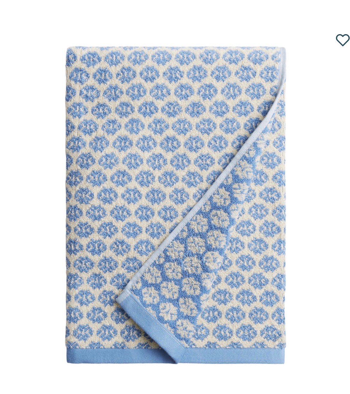 Aria Chambray Blue and Ivory Terry Bath Towel
