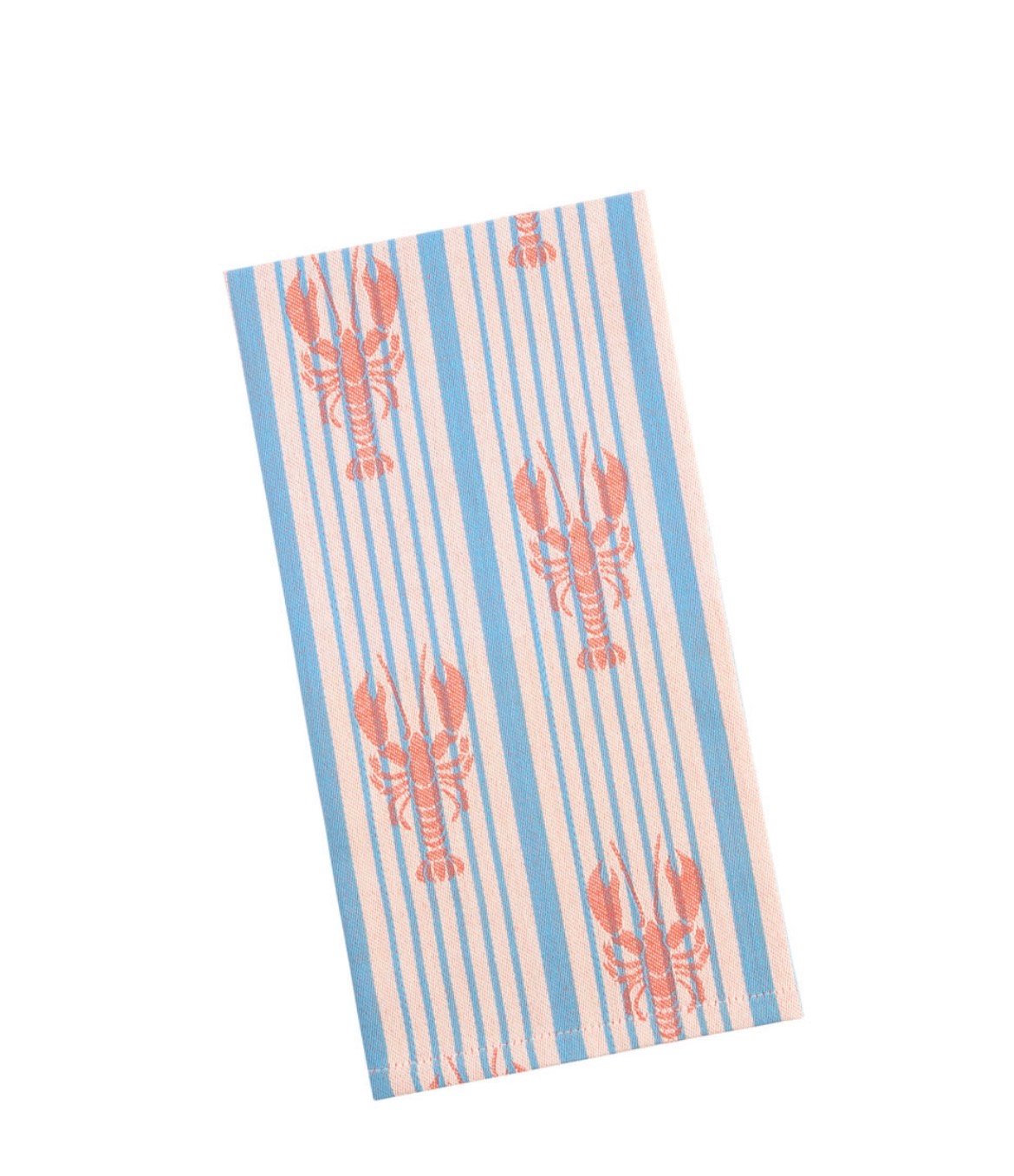 Red and Blue Jacquard Lobster Stripe Kitchen Towel