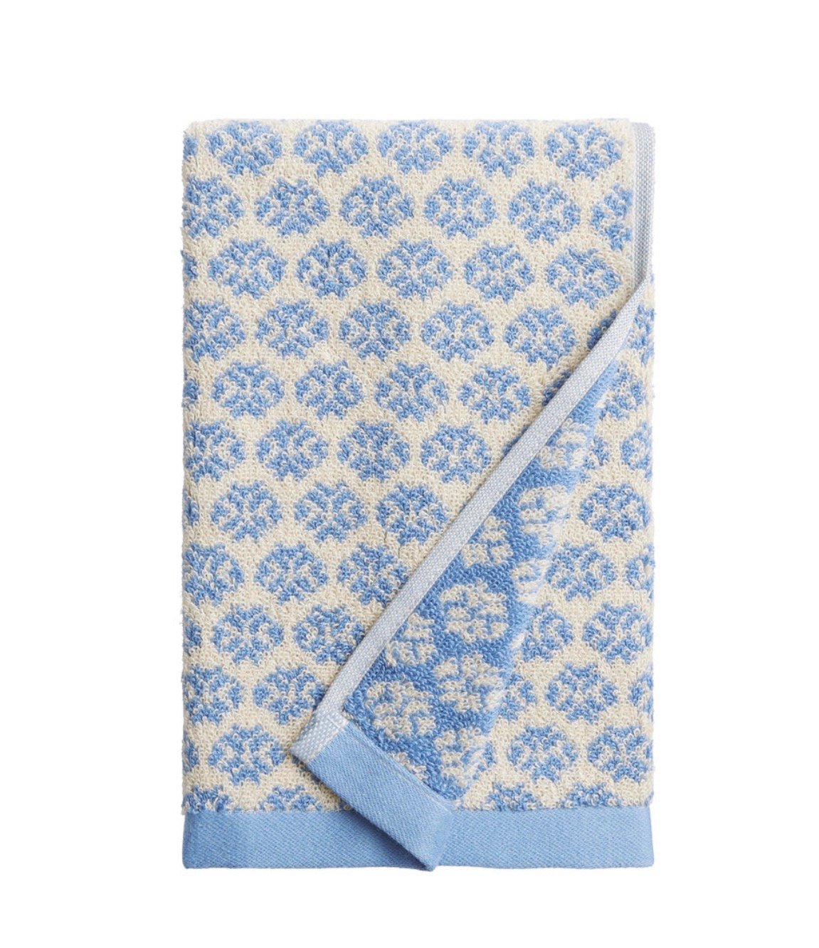 Aria Chambray Blue and Ivory Terry Hand Towel