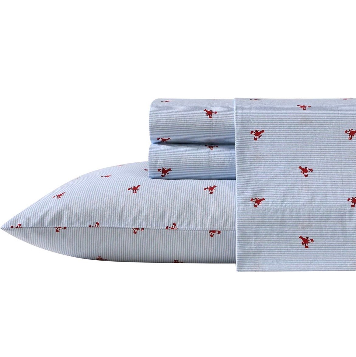 Nautica - King Sheet Set with Fitted Sheet & Pillowcases 100% Cotton Percale, Deep Pocket Fitted Sheet, King