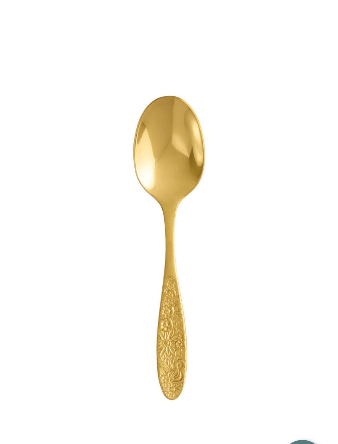 Gold Stainless Steel Wildflower Cocktail Spoon